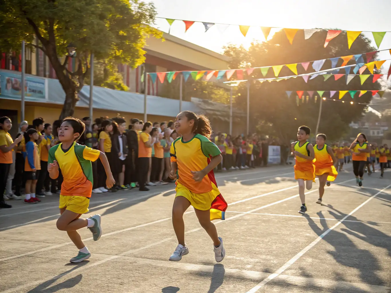 An inspiring image of young people participating in a sports tournament organized by GANKAYATY CARAIBES 1.4, highlighting teamwork, athleticism, and community spirit.