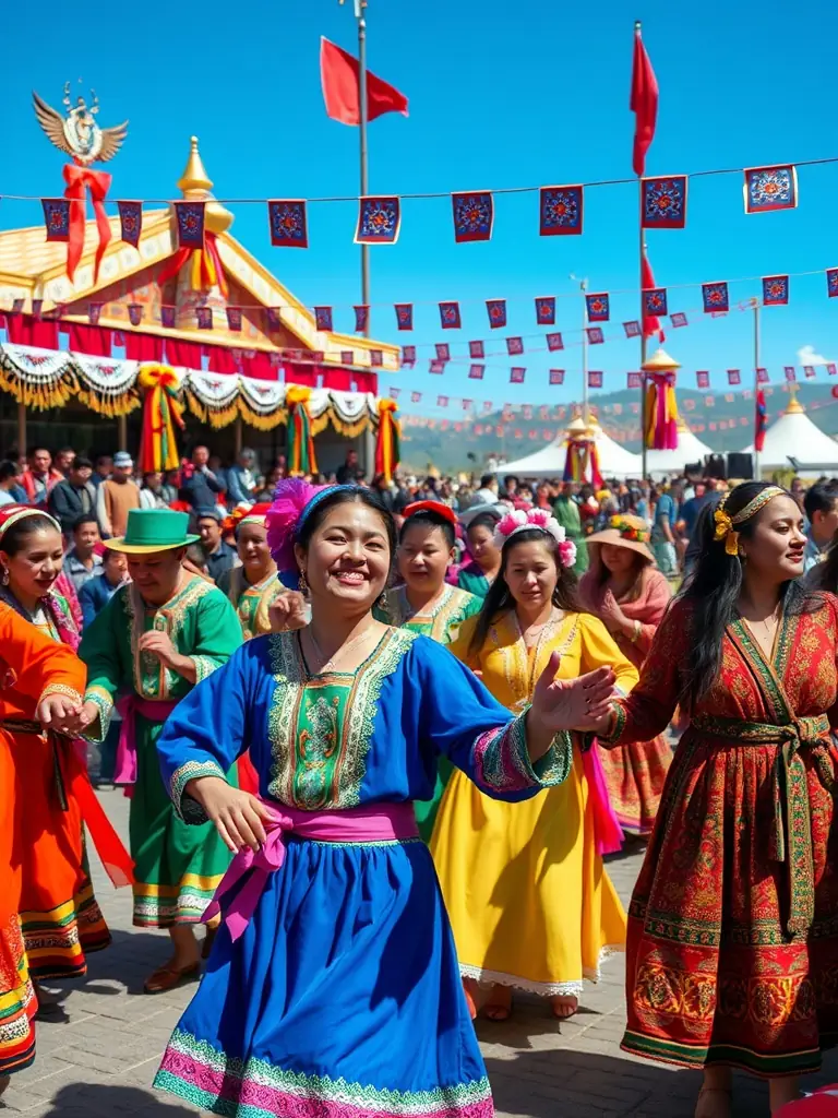A captivating photo of a cultural festival organized by GANKAYATY CARAIBES 1.4, featuring traditional music, dance, and food, celebrating cultural diversity.
